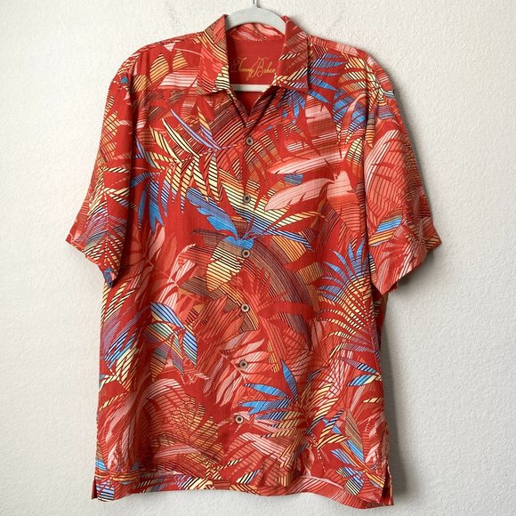 Tommy Bahama Other - Tommy Bahama 100% Silk Tropical Print Hawaiian Button Down Shirt